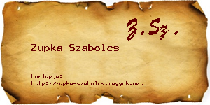 Zupka Szabolcs névjegykártya